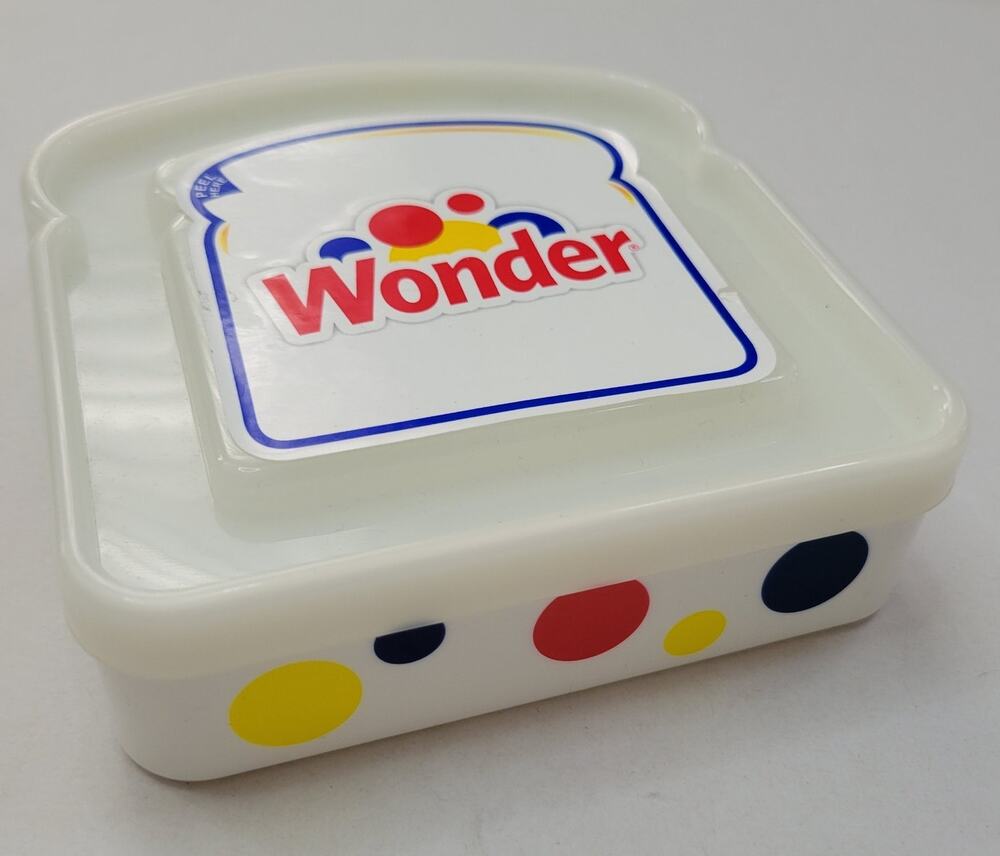 VTG Wonder Bread Sandwich Holder Plastic Container Lunch Box Sealable